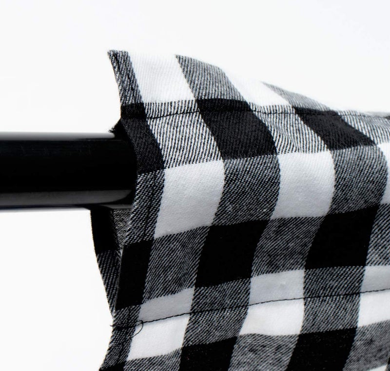WOSIBO 2 Pack Buffalo Check Plaid Window Valances White and Black Farmhouse Design Window Treatment Decor Curtains Rod Pocket Valances for Kitchen/Living Room 16" x 56" - Image 4